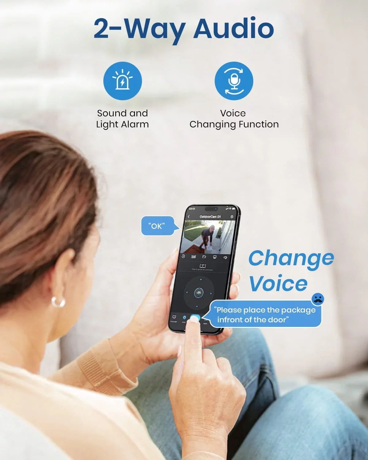 Camera Way Surveillance 2K with , Sensor, Outdoor AOSU Camera, Night Security Camera Motion , IP66 Audio View PIR WiFi Home Vision Color 2 Security for Waterproof Camera 360°