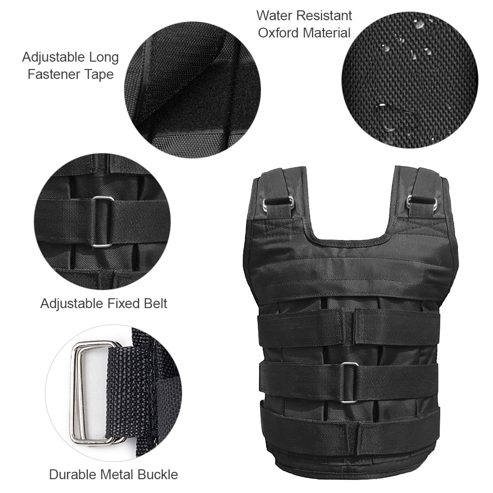 Weighted Weight (Empty) 50kg Training Jacket Adjustable Strength Tomfoto Exercise Loading Vest Oxford Weight Max Cloth Loading
