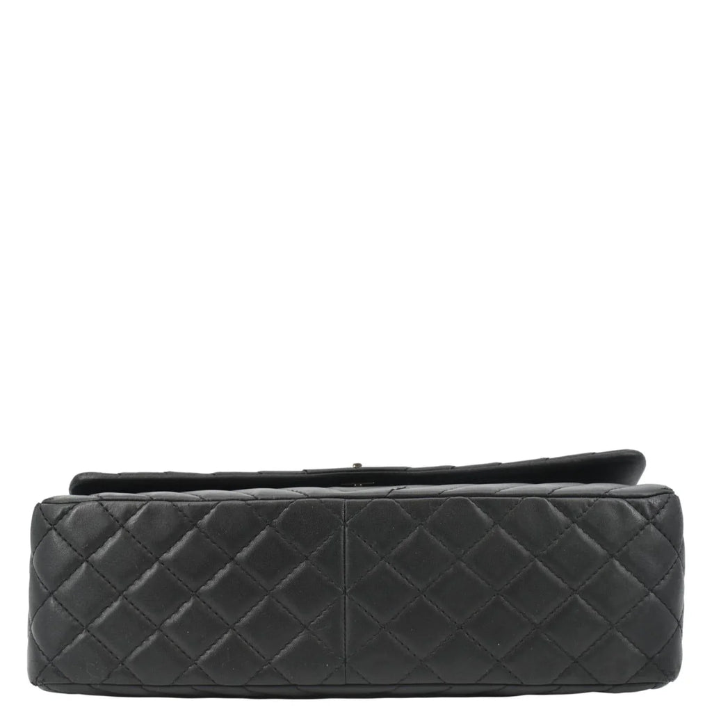 Bag Crossbody Chevron Lambskin Black Medium Pre-Owned CHANEL Flap Surpique Leather