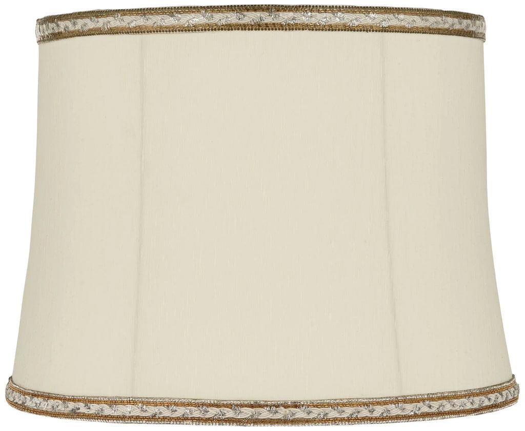 Medium Milano Shades 16" Lamp x 12" and High Fitting Bottom Replacement Finial Cream Harp Washer Drum x Springcrest Top 14"