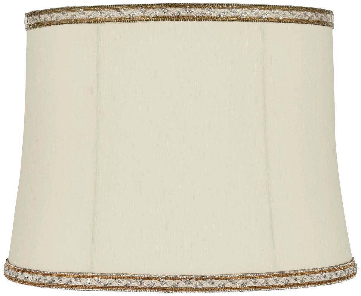 Medium Milano Shades 16" Lamp x 12" and High Fitting Bottom Replacement Finial Cream Harp Washer Drum x Springcrest Top 14"