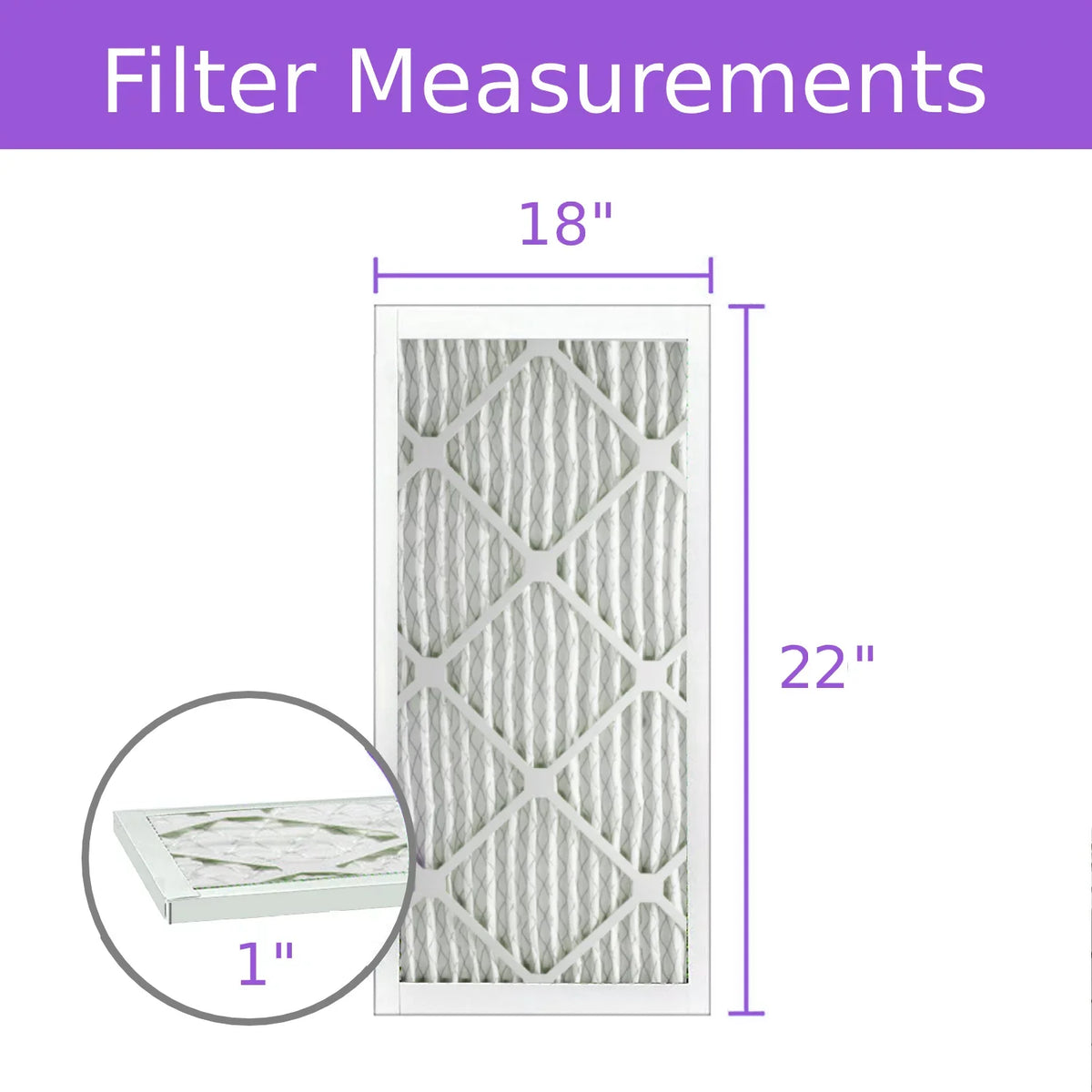 Filter, Extended 8, (6 Mechanical Air Pack) MERV DMK80 Surface 18x22x1, Pleated Purolator
