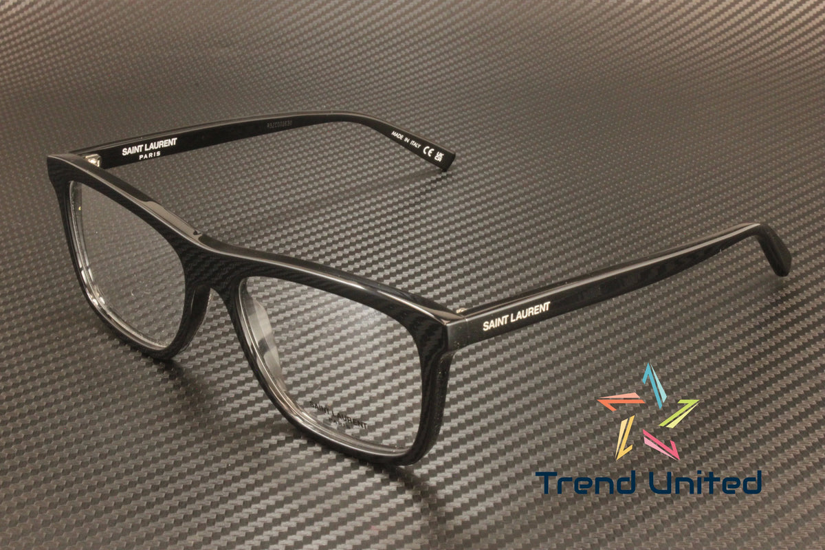 001 Rectangular Squared mm Black SAINT LAURENT SL Men's 481 55 Eyeglasses