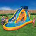 8 Wave Slide Banzai Huge Built by Water in Hoop (14 Pool Feet Kids Sprinkler Basketball - High) Feet and Long Inflatable with