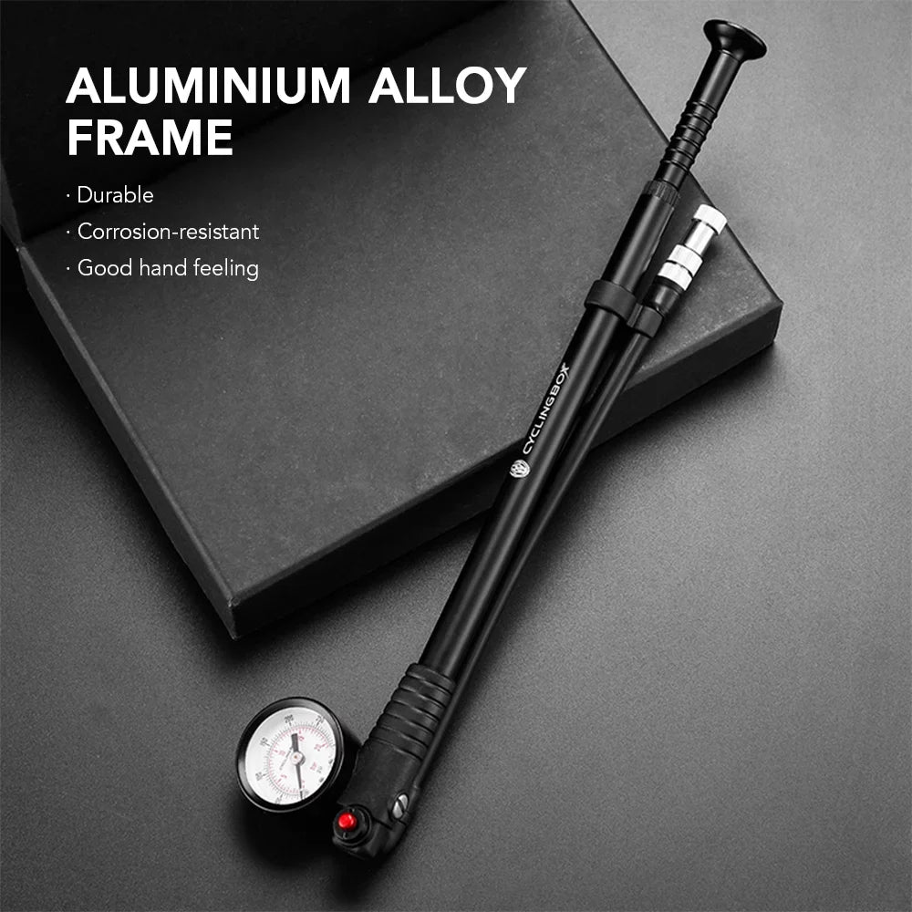 for Bike Shocks Fork High Suspension Gauge CYCLINGBOX Pump with Air Presta Road Front Schrader Valve Mountain Rear Pressure 300PSI