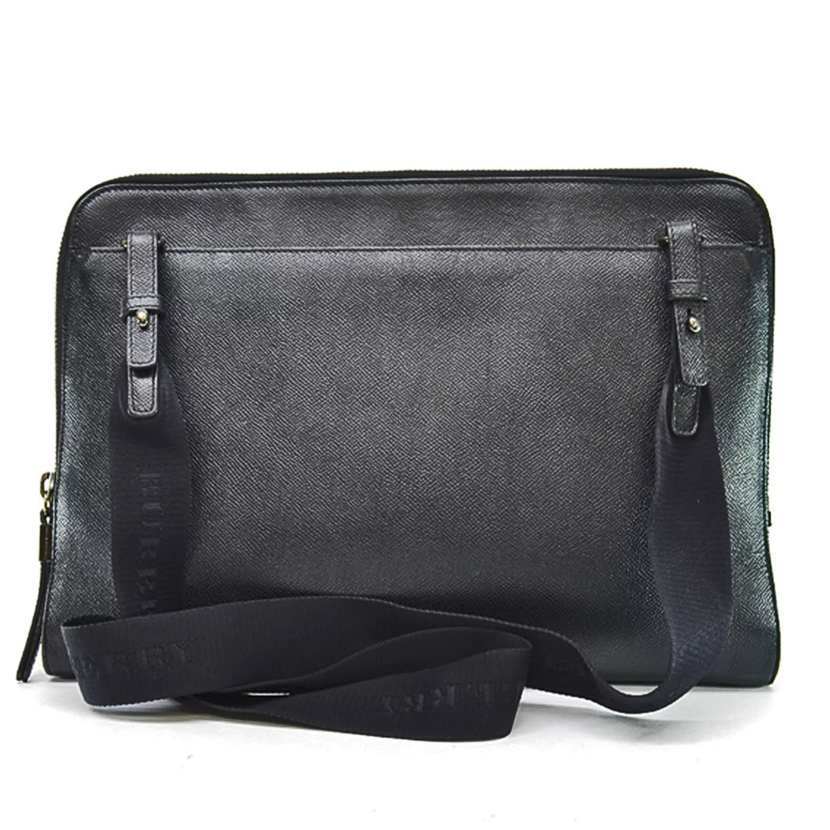 Burberry BURBERRY Pre-Owned Canvas Leather Bag (Good) Nylon Shoulder Black Men