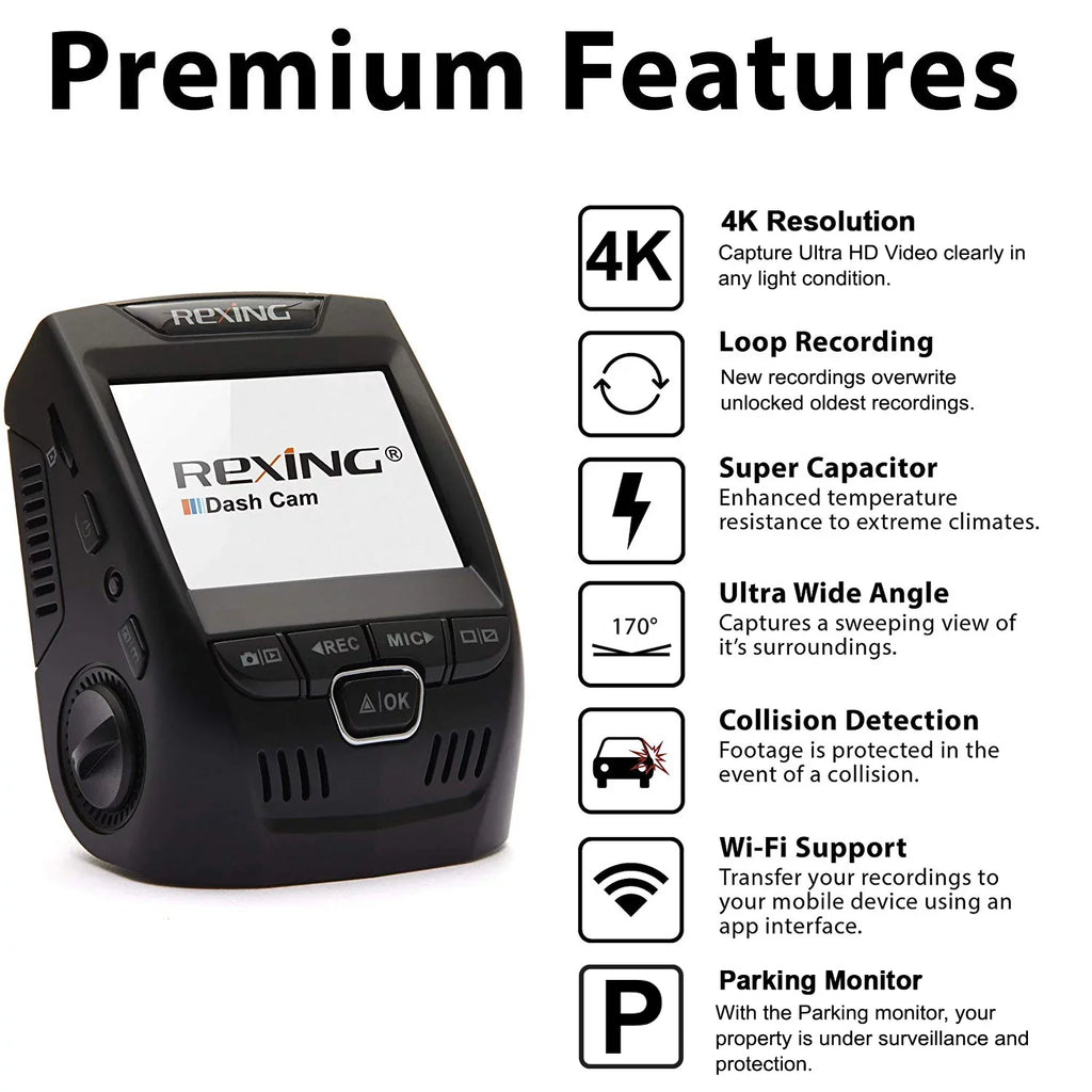 Car HD Cam Dash Ultra Rexing V1-4K