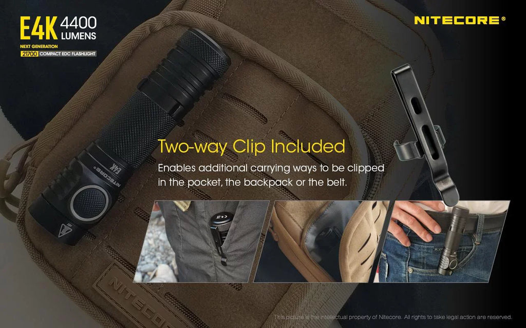 Combo: Magnetic Eco-Sensa generation USB and Charger +A1 Flashlight and NL2150HPR Cord Batteries w/NL2150HPi NITECORE 4400Lm - E4K Next