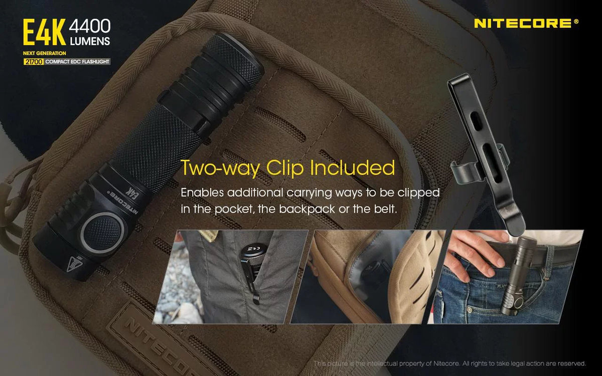 Combo: Magnetic Eco-Sensa generation USB and Charger +A1 Flashlight and NL2150HPR Cord Batteries w/NL2150HPi NITECORE 4400Lm - E4K Next