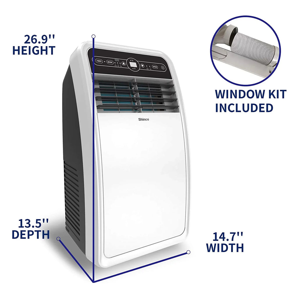 and BTU 8,000 AC SqFt 200 Shinco Rooms for Dehumidifier, Unit, Portable Fan