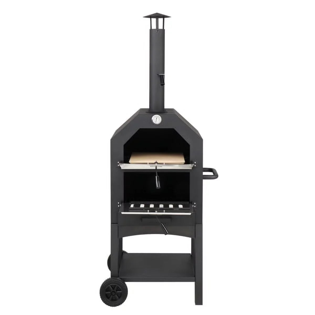 Pizza Outdoor Stone, Pizza Pizza Camping Fithood with Rack, Oven Grill for and Backyard Peel, Wood Fired