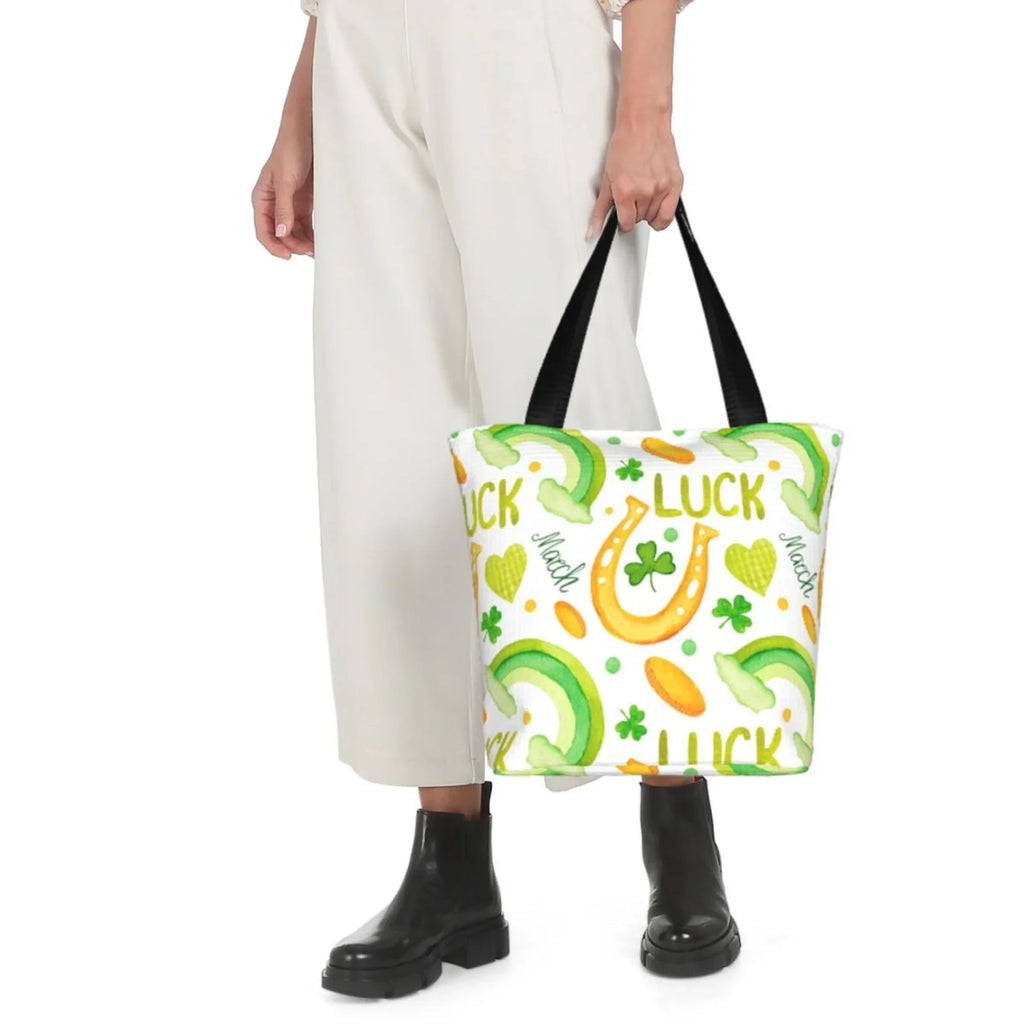 Bag Buying Fitness Zip, Bag, Easygdp Patrick's Office, for with Handbag Canvas Suitable Tote St Shoulder Day1 Groceries, Shopping Stylish