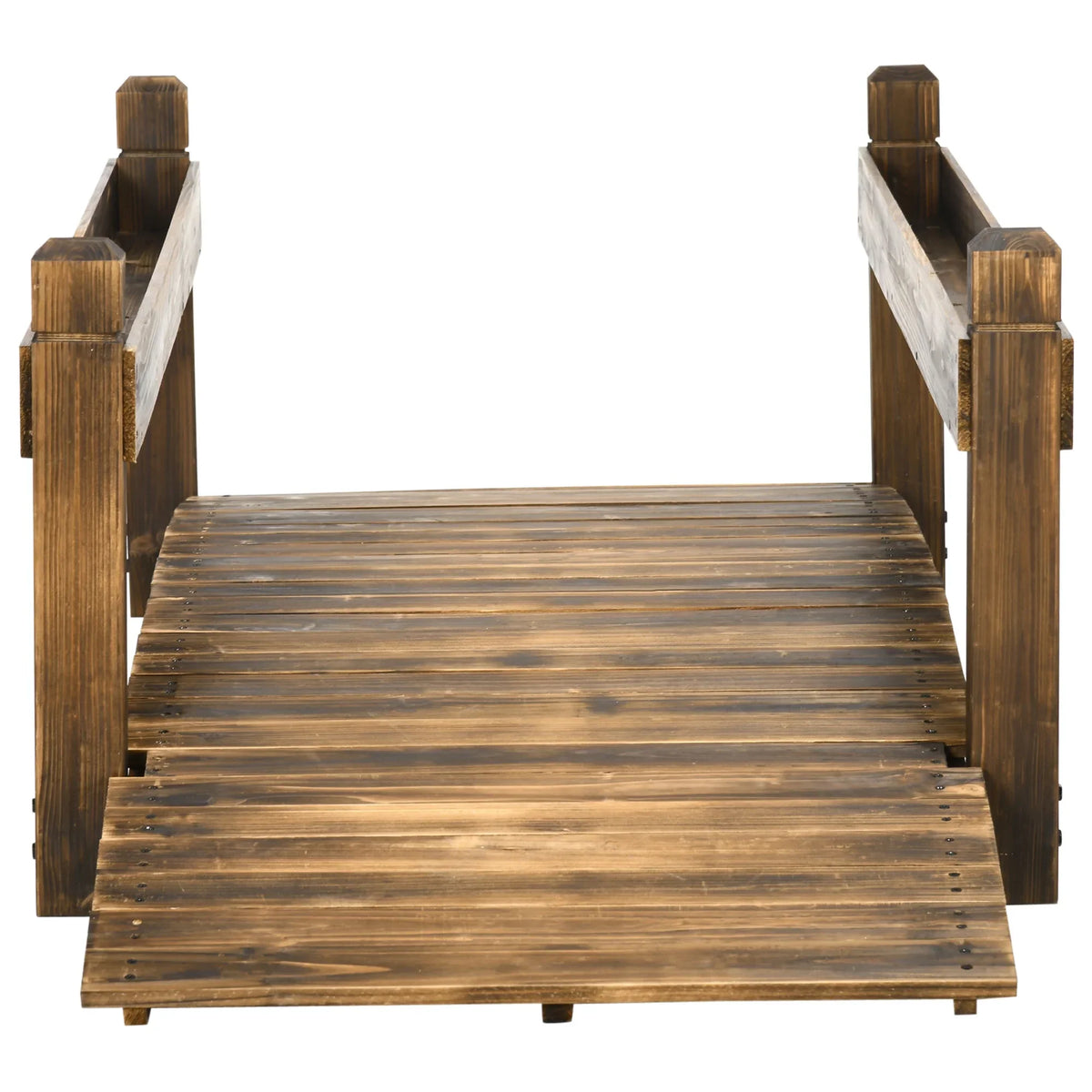 with Garden Wooden Footbridge Arc Finish Outsunny Planters, Bridge Stained
