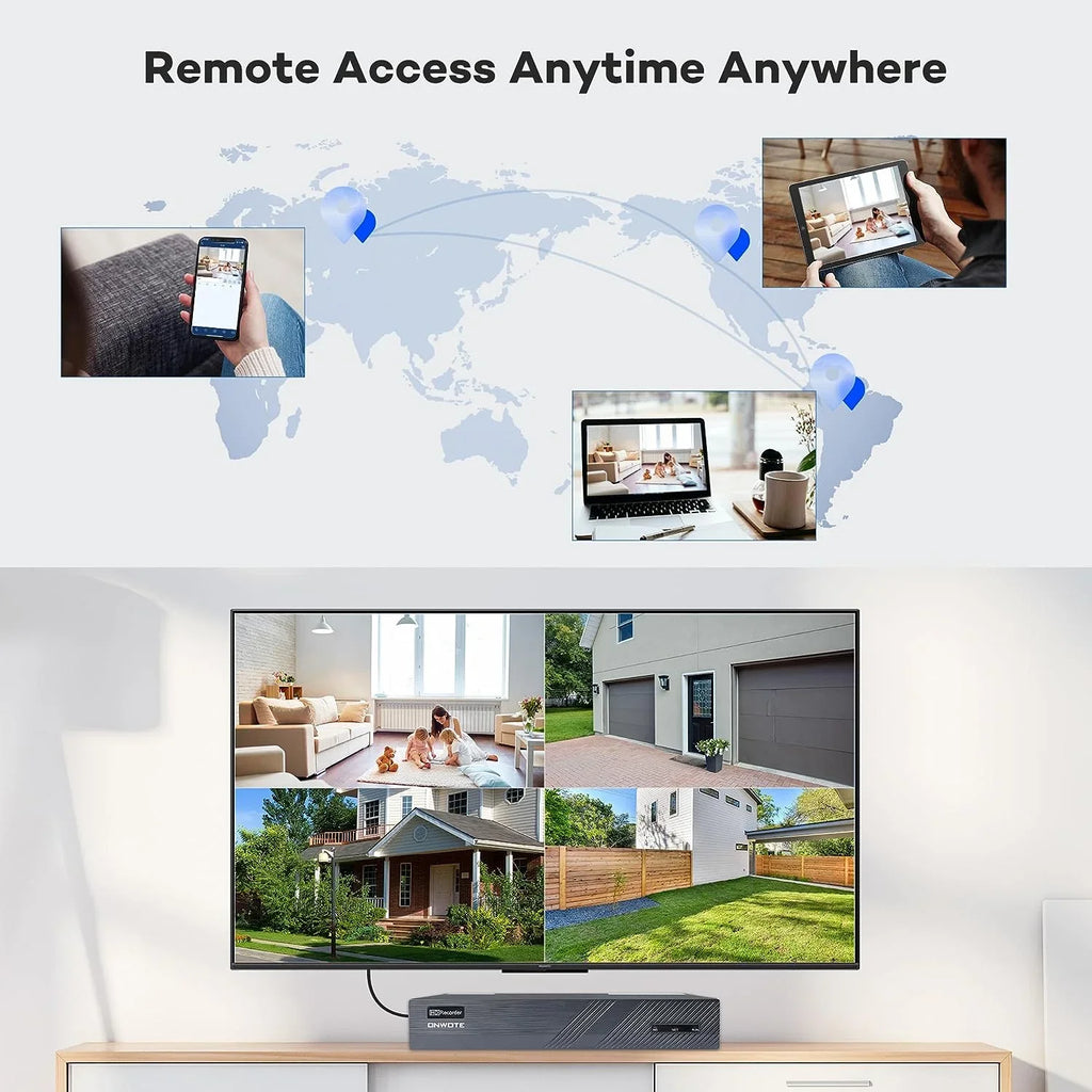 Pcs Wired Security System Channel Human PoE Vision, HDD, Detection with PoE Outdoor 8 Night ONWOTE Cameras, for NVR 6MP Business 8CH Home System, Vehicle IP AI 122° Camera Color 2TB 4K 4K 4