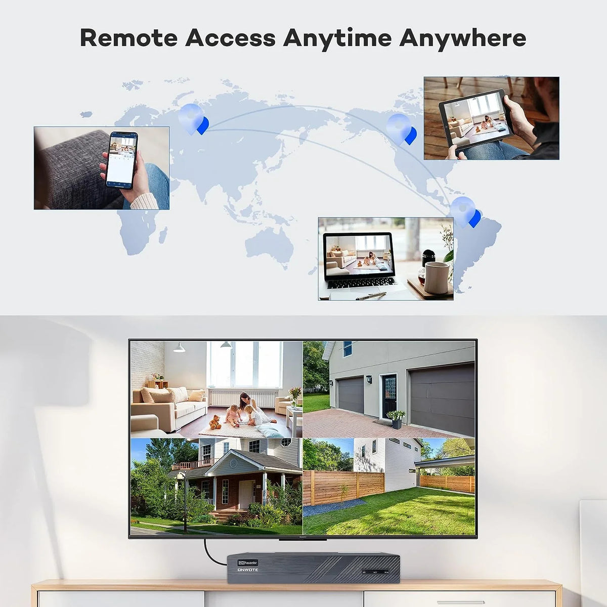 Pcs Wired Security System Channel Human PoE Vision, HDD, Detection with PoE Outdoor 8 Night ONWOTE Cameras, for NVR 6MP Business 8CH Home System, Vehicle IP AI 122° Camera Color 2TB 4K 4K 4
