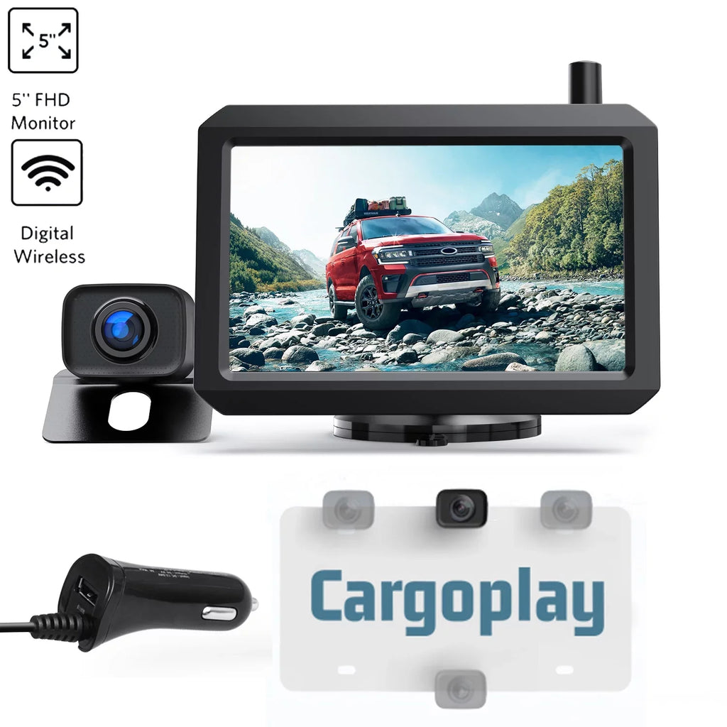 Wireless HD View Backup Monitor, Under with Waterproof Camera Trucks Digital Wireless for Reverse 33FT Camera Rear Camera 5″ System