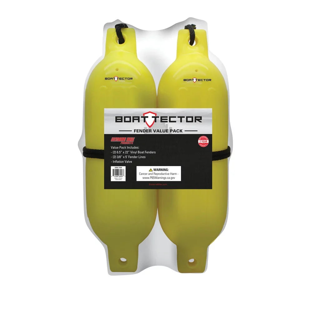 3006.7599 Neon 2-Pack Value Fender x Max 22", Extreme Yellow 6.5" - BoatTector Inflatable