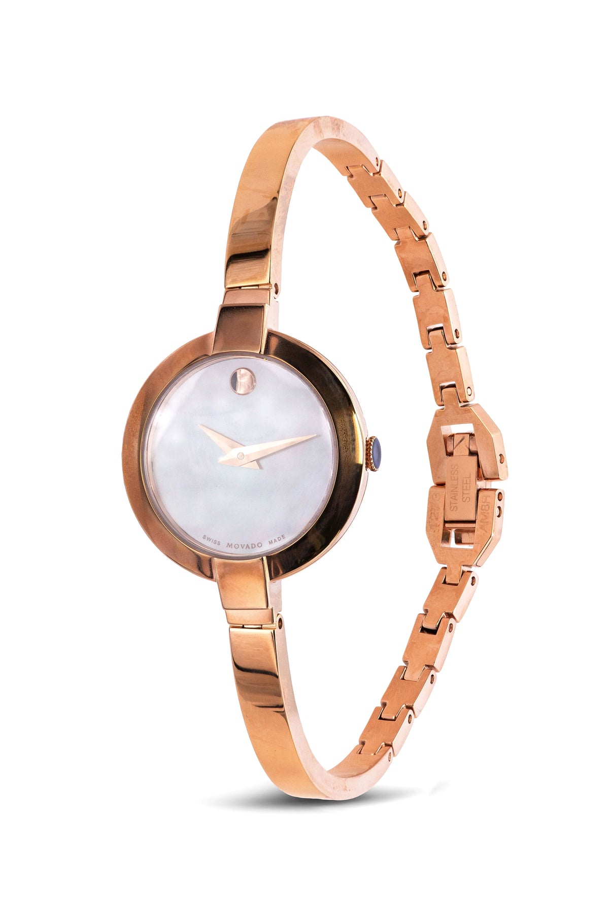 Ladies Mother of Movado 0607082 Dial Watch Bela White Pearl