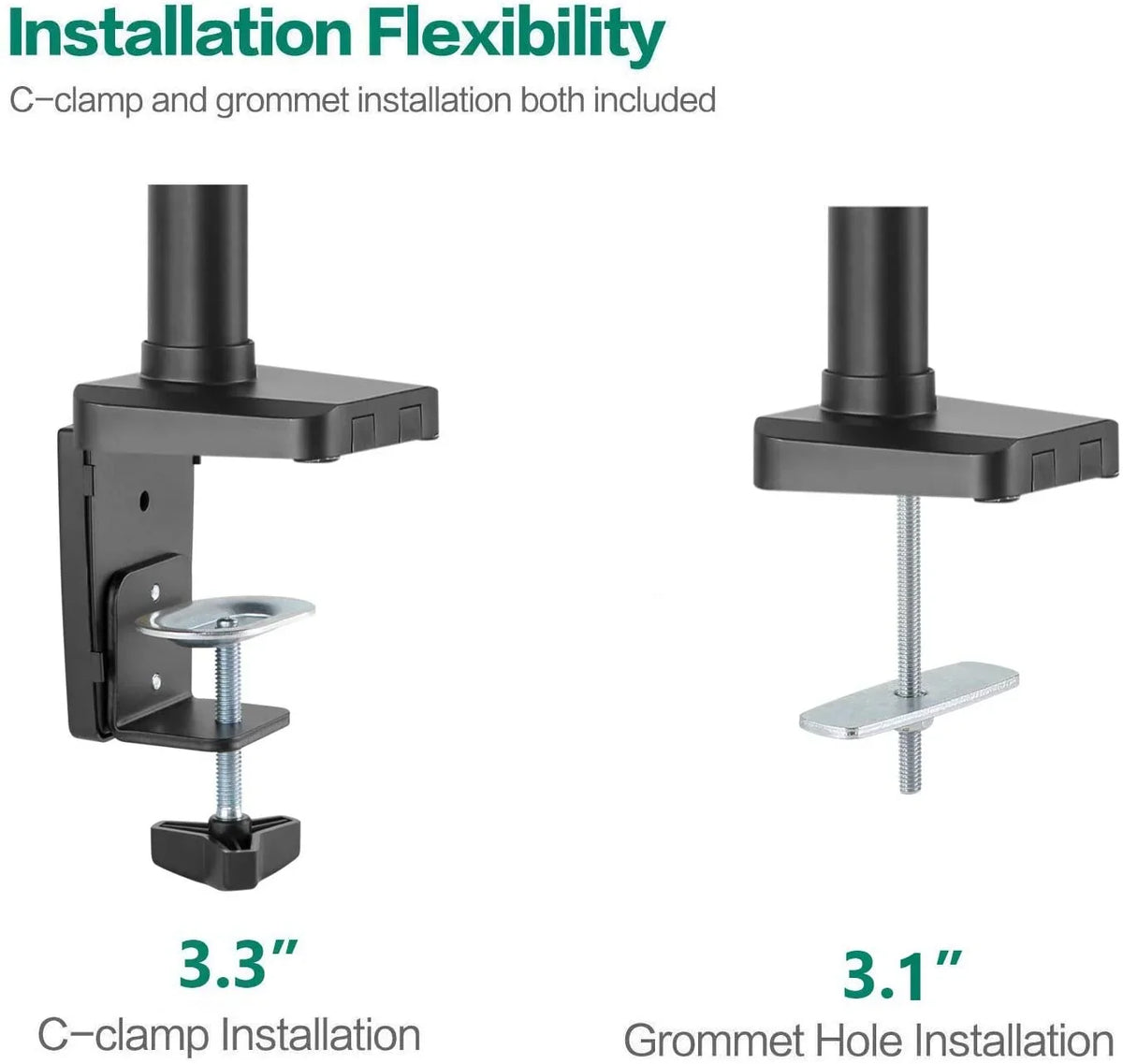 Adjustable Triple to Capacity Desk Weight Spring Monitor for up 27 Display Mount Stand Premium Gas inch, 15.4lbs Fully LCD
