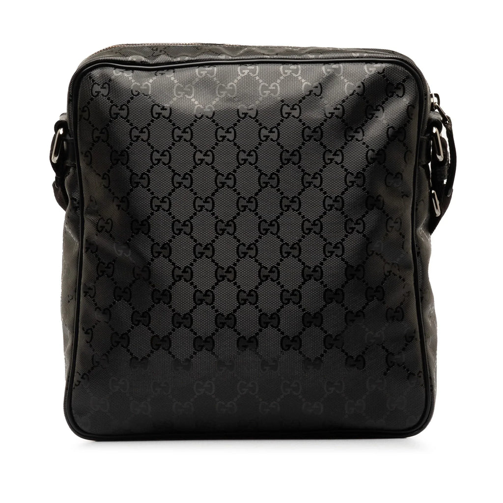 Fabric Canvas Imprime Pre-Owned Bag GG Gucci Unisex Crossbody Black (Good) Coated Authenticated