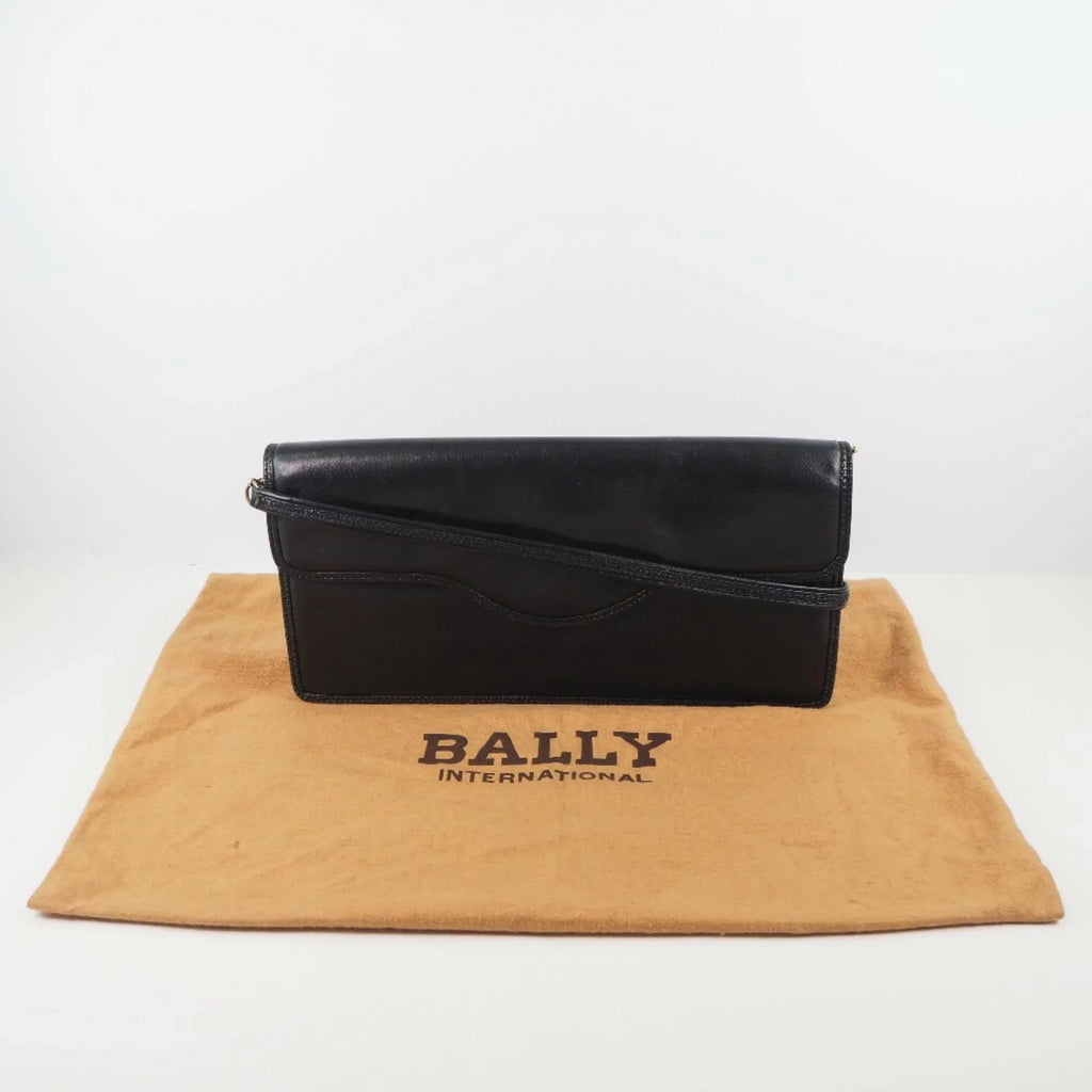 Bally Bag Chain Women's Pre-Owned Shoulder Barry Leather (Fair) Black