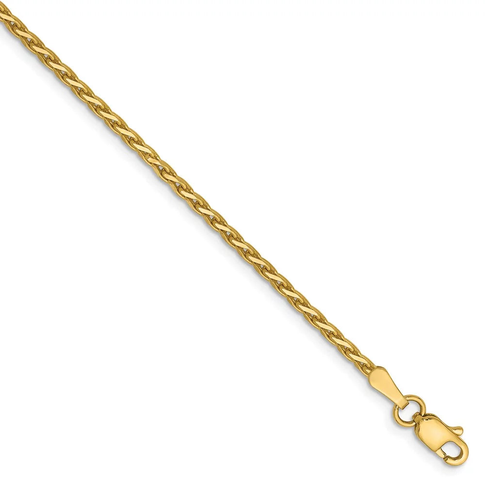 for Diamond for 14kt Gold Chain Bracelet; Wheat Women Chain Teens; Men Cut Adults 1.9mm Parisian Yellow and and Real
