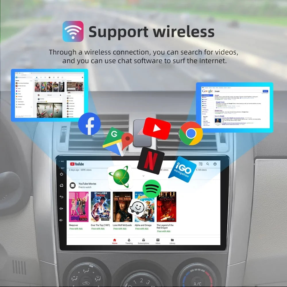 Inch Car Stereo 2+32G For Auto Bluetooth Android Toyota Support Radio, with Screen Link WiFi GPS Sienna Car Radio CarPlay Android 2011-2014 Mirror Roinvou Wireless Touch 9