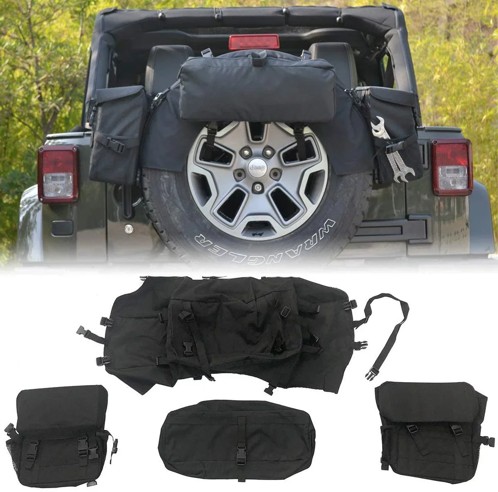 JT Organizer Bag fit Outdoor Organizer JL and Gear 35" Off-Road Bags Spare RV Tools Cargo Tire Camping JK iFJF for Wrangler SUV Trucks TJ JLU JKU Trash Tire