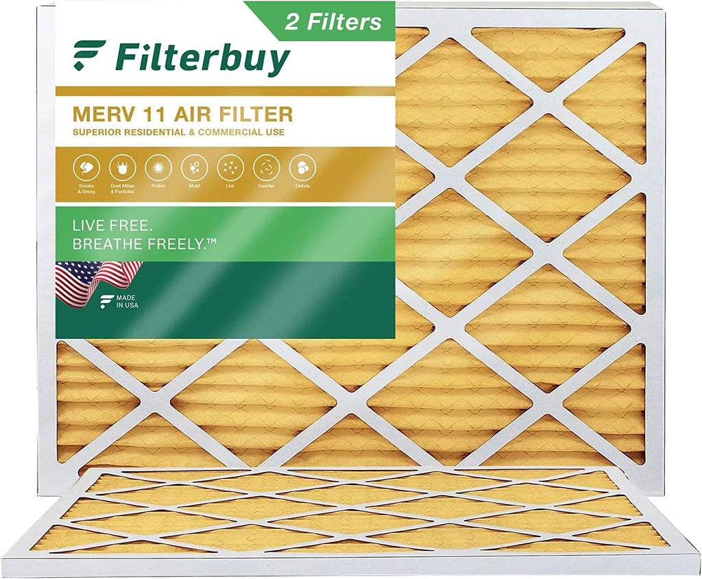 (2-Pack) Pleated HVAC 19x20x1 MERV Filters 11 Filterbuy Furnace AC Air