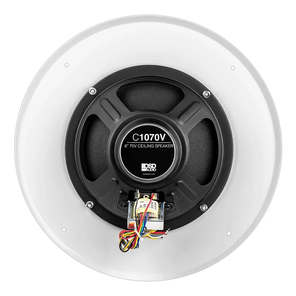 Tap Speaker 70V Single) Audio (White, OSD In-Ceiling Commercial 8" C1070