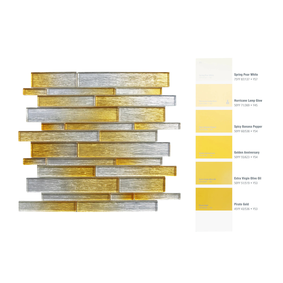 Silver/Gold Case) 12 ft. sq. (5 / Glass Tiles Interlocking - in. 12 Mosaic Wall in. Foil x WS Tile