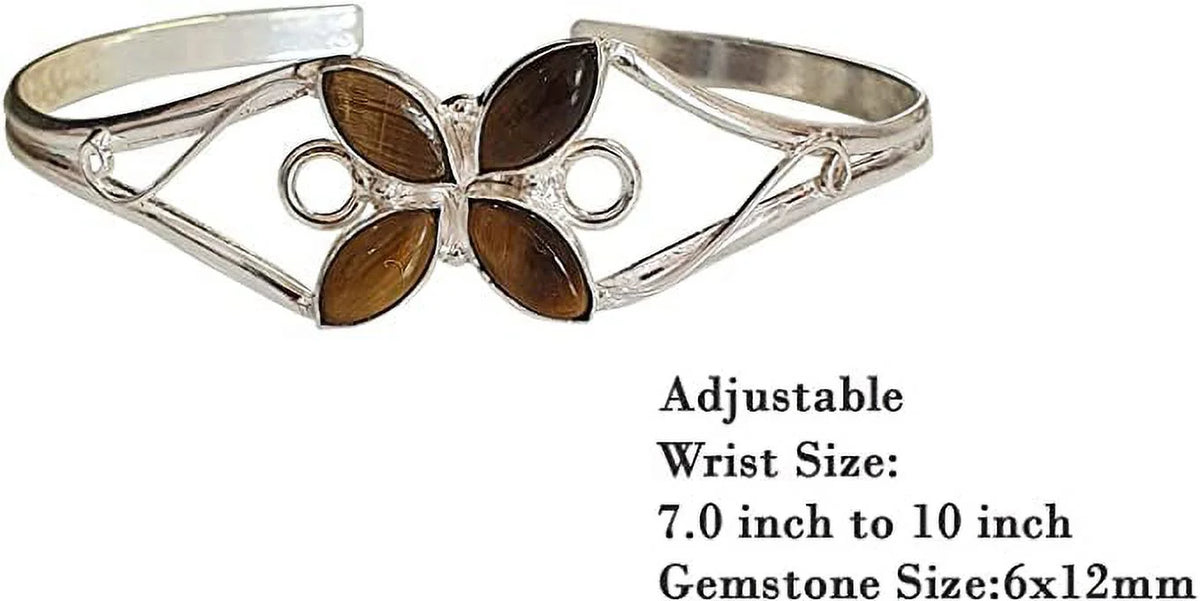 Gemstone Tribal Handmade Cuff Women, Bracelet Silver Party Tiger Jewelry Plated for Design Boho Ethnic Fashion Designer Eye Bracelet, Bohemian Natural