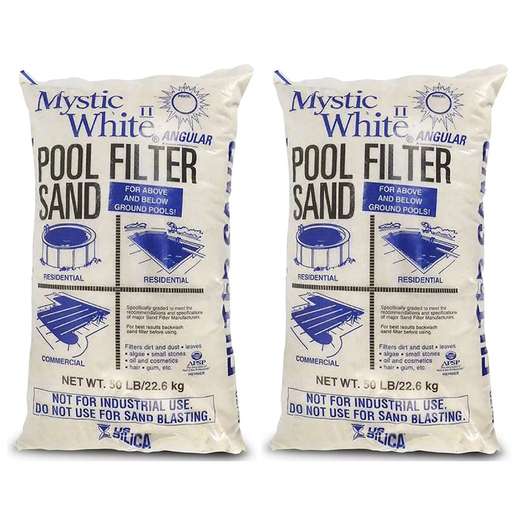 Pool U.S. (2 II Silica Pack) White Sand, Filter Swimming White 50lbs Mystic