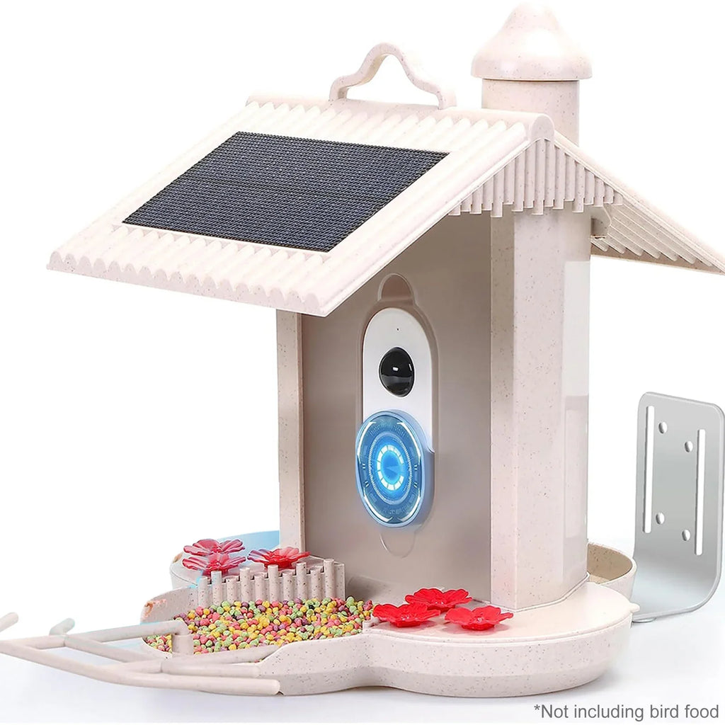 IP65 Capture for Smart AI Camera Waterproof Motion 1080P Bird Video Bird Auto Feeder 128G TF Detection Lovers Bird Dcenta Species Cards, Bird Identify Ideal Notification Real-time