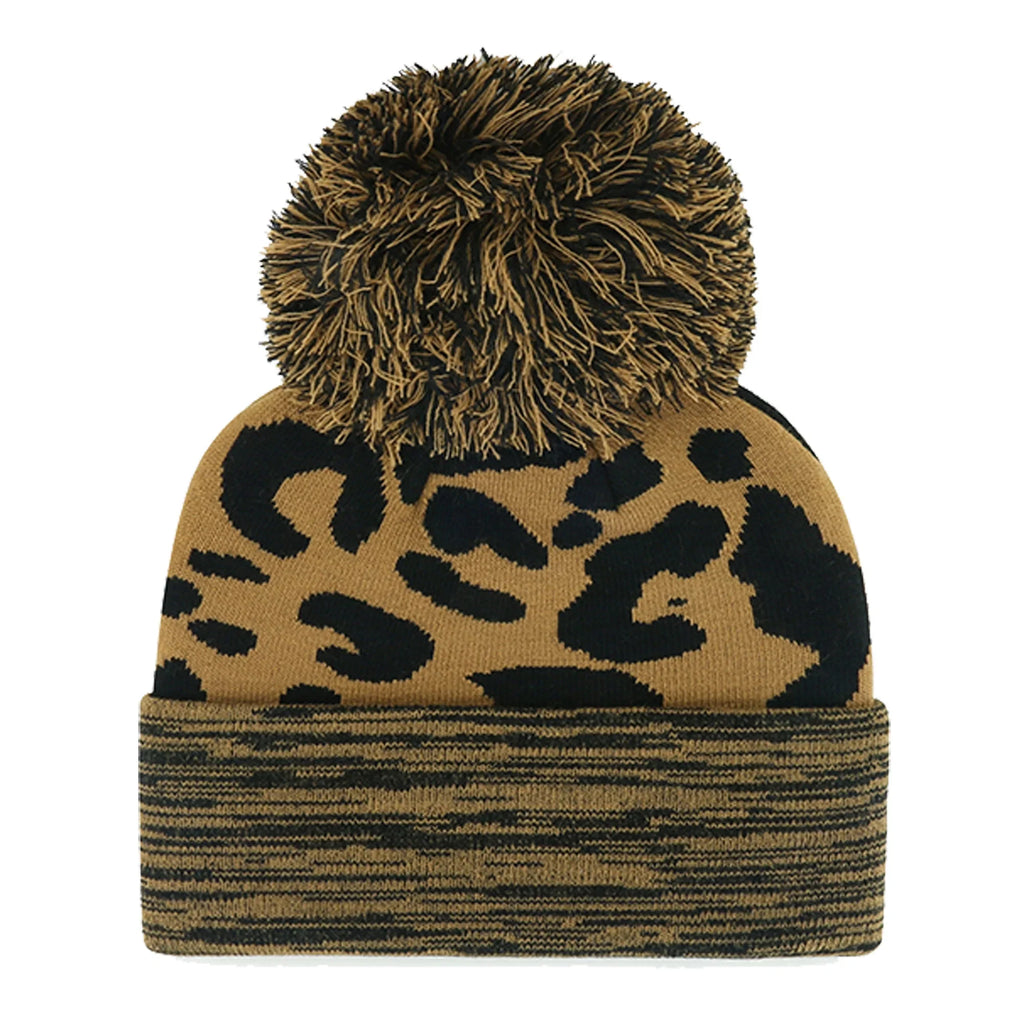 Rosette Cuffed with New York Mets Pom Women's '47 Hat Knit Leopard