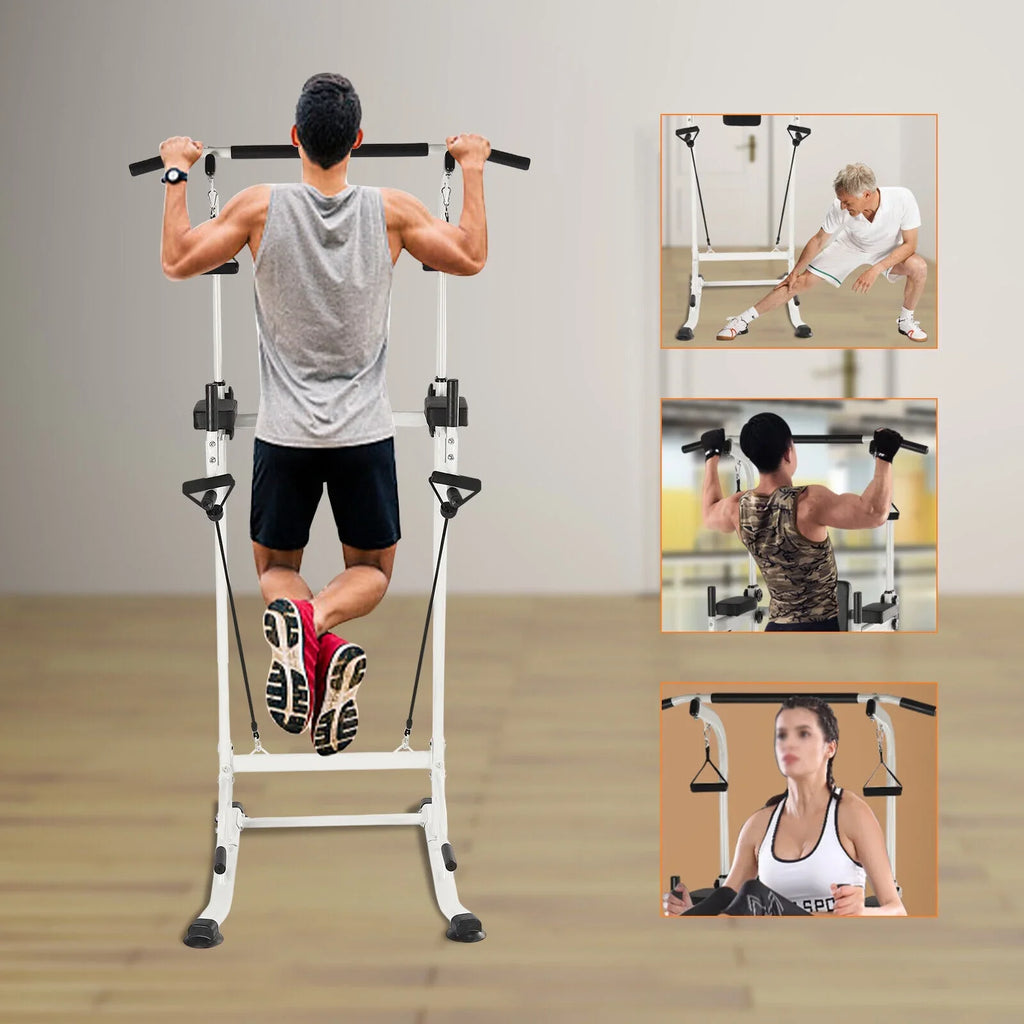 and Tower Home Gym Station Height Sit Ups Bar Power Adjustable Pull-Up Power