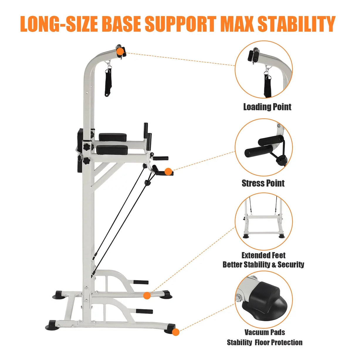 and Tower Home Gym Station Height Sit Ups Bar Power Adjustable Pull-Up Power