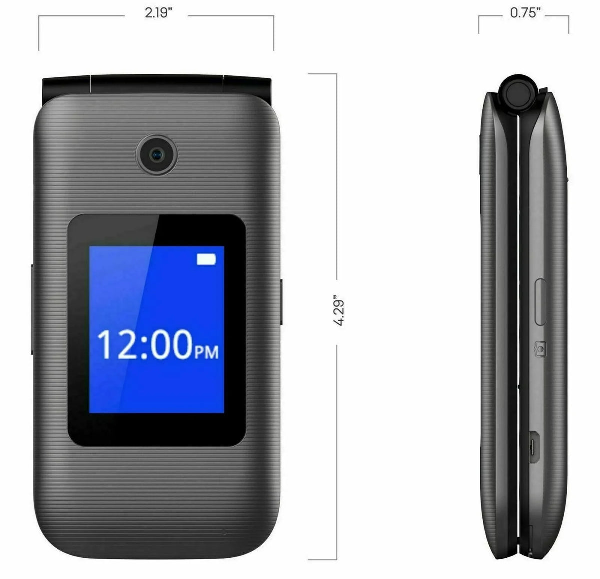 Phone Phone GSM LTE Belleza (Used) Flip 8GB COOLPAD Gray 4G CP3321AT Unlocked -