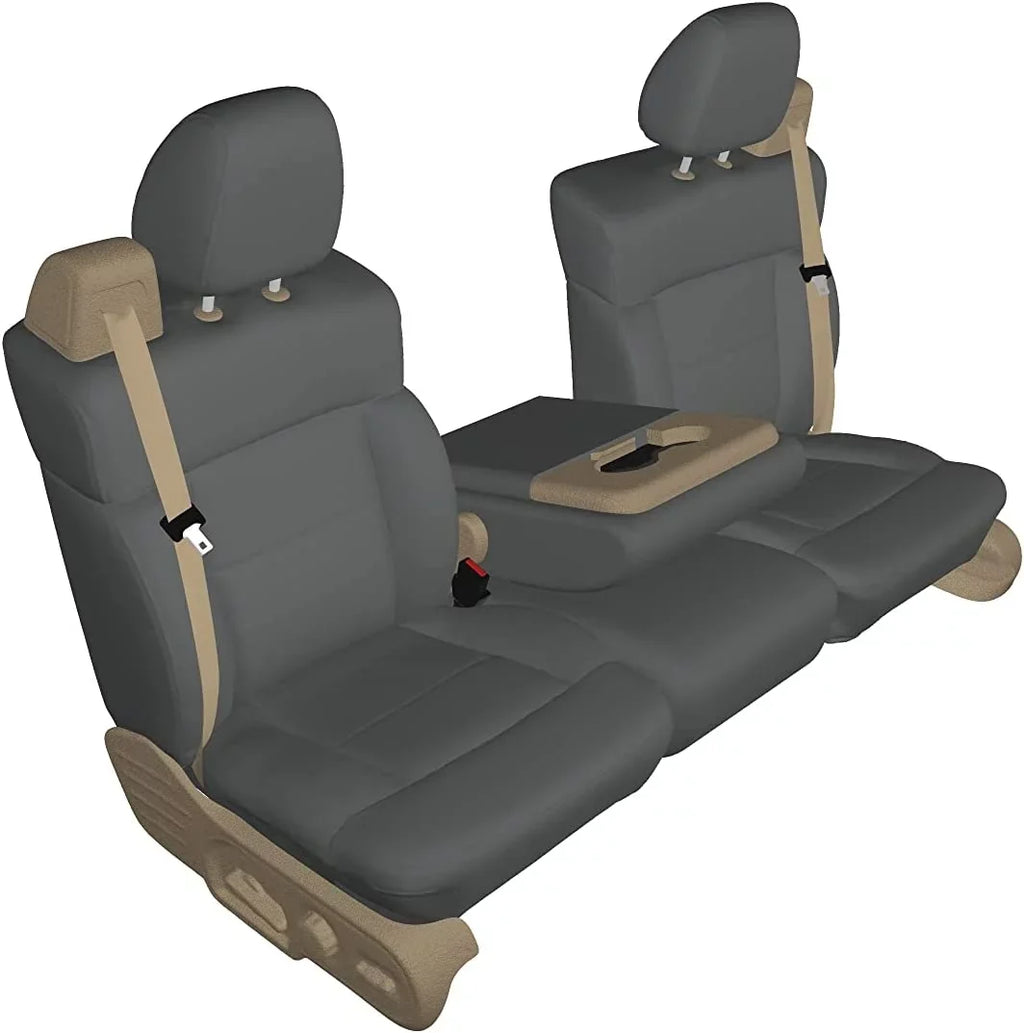 Split Front Center Opening Console F150 2004-2008 in Headrests, Seat 40/20/40 XLT with Super Cab Twill Gray Adjustable Ford F369