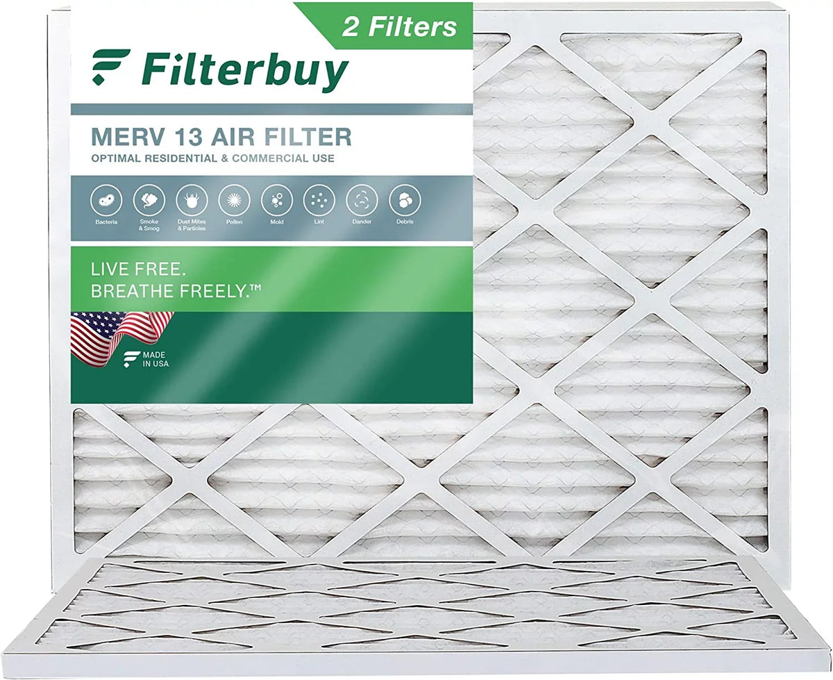 Filterbuy Air (2-Pack) 13 AC Furnace Pleated MERV Filters HVAC 20x24x1