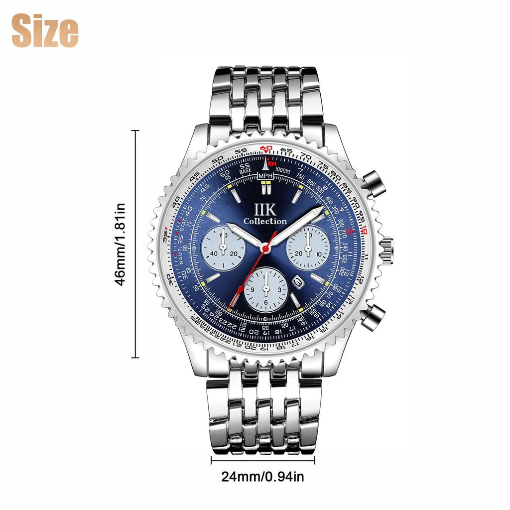 Waterproof Men Quartz De Watch Relojes Stainless Bracelet Luminous Steel Hombre