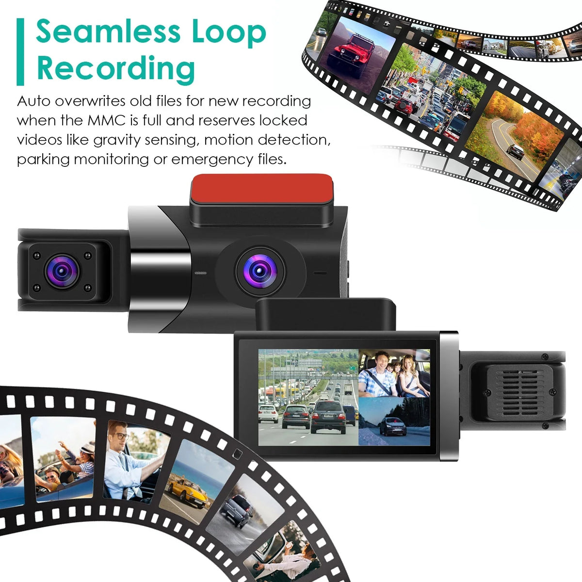 Dashcam DVR G-Sensor Car 2K with iMounTEK Parking Night GPS Dash Monitor Recording HD Cam Angle Car 140° Video Vision Recorder Loop Full