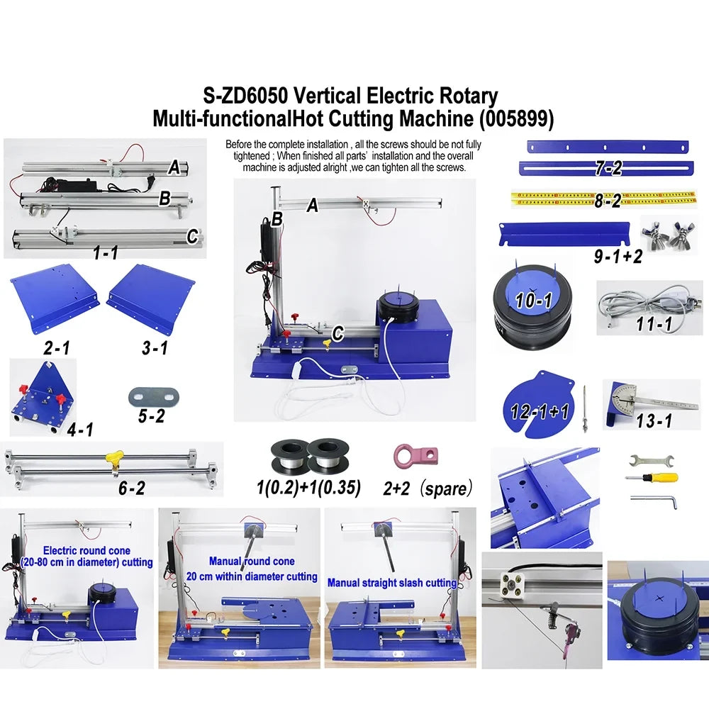 PreAsion Cutter Vertical Molti-functional Electric Machine Rotary Hotwire Cutting Hot 110-220V Tabletop