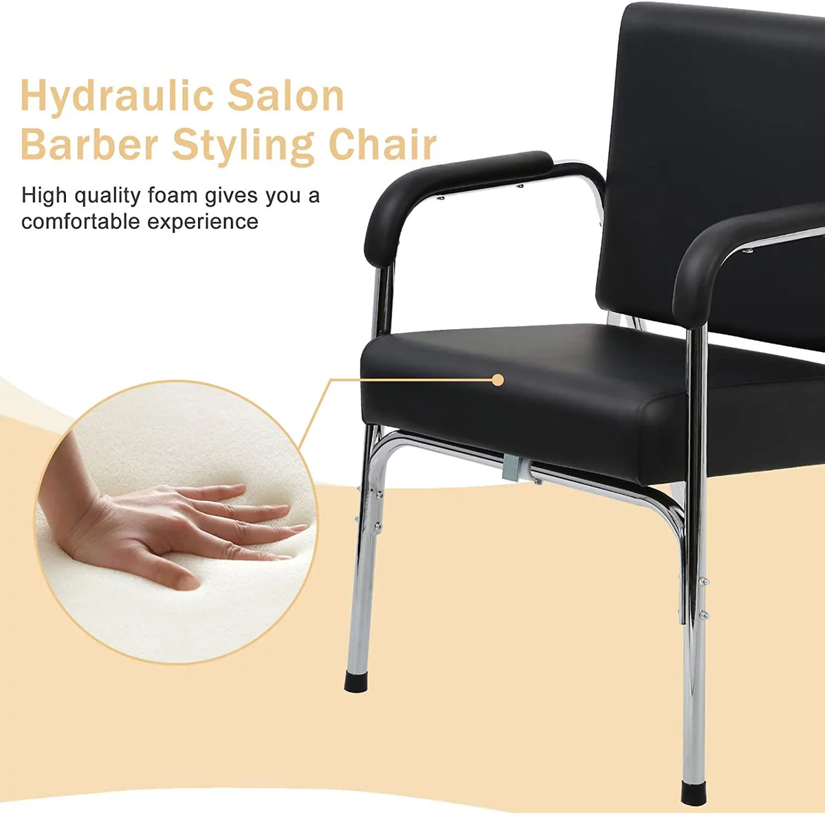 Stylist Black Hair for Equipment Beauty Women Fashion Salon Shampoo Heavy Men, Auto Chair Chair Modern Spa Stylist Chair Barber for Reclining Duty Hair Chair