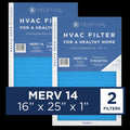 14, Filter Cleaning Air Medify HEPA Pleated 2-Pack) 95% Particles (MERV Air 16x25x1