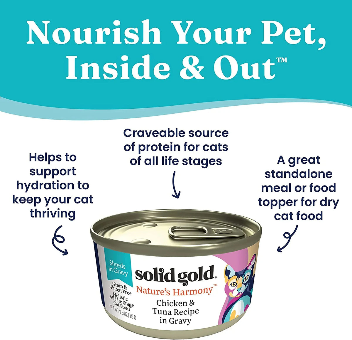 Nature's Wet Support Gluten Health Tuna & Shreds Grain Free Sensitive Gold Wet in for & Cat - - & - Canned Digestive Food Pack with Gravy Chicken Harmony Cat Food 24 Solid Real Food Stomach Made Cat