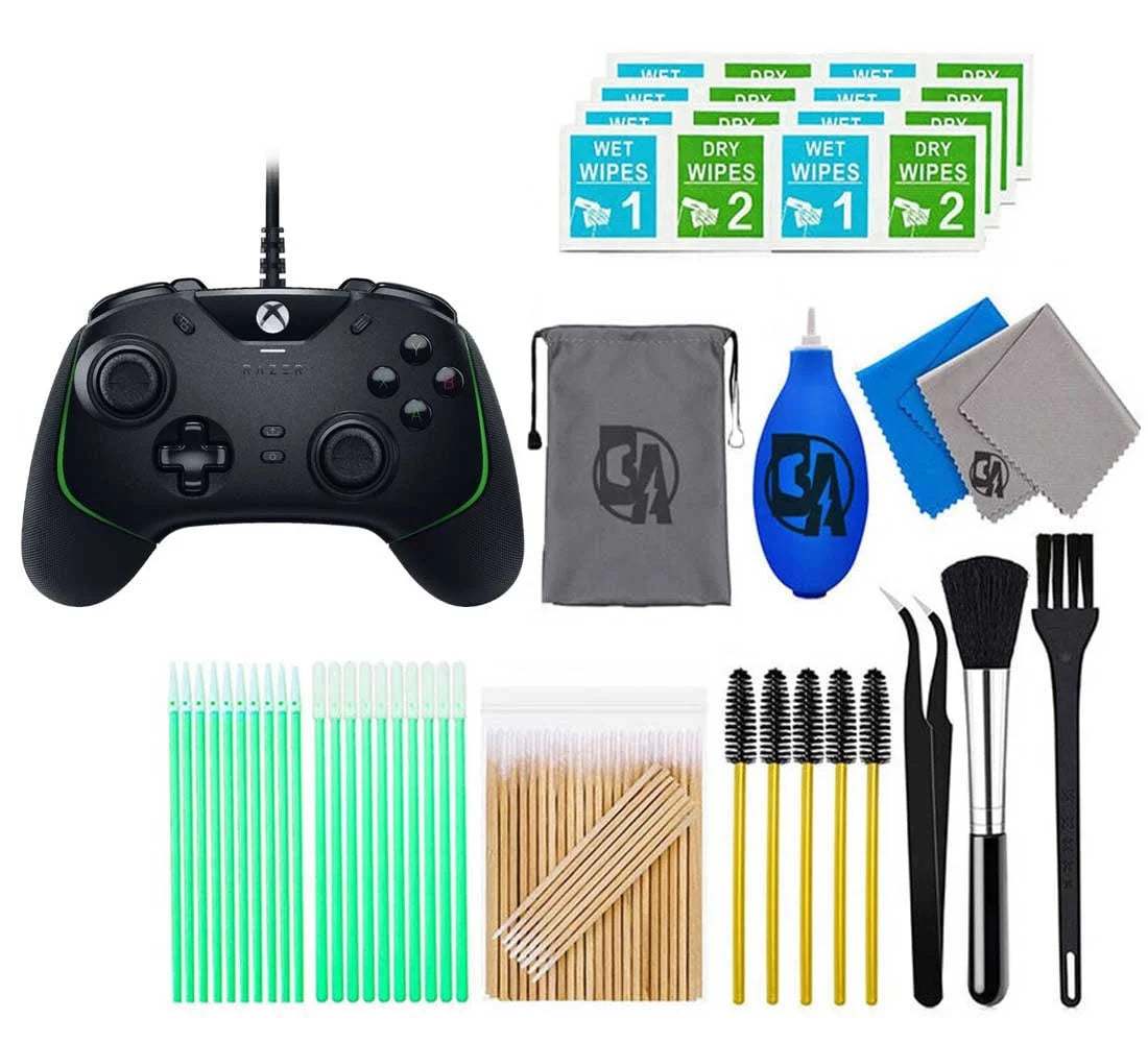 Remappable Manual PC Bundle One, Series Cleaning Kit Gaming Like Xbox with V2 Black Controller Wolverine Razer - New Front-Facing Wired for - Axtion Xbox Buttons With Bolt X|S,