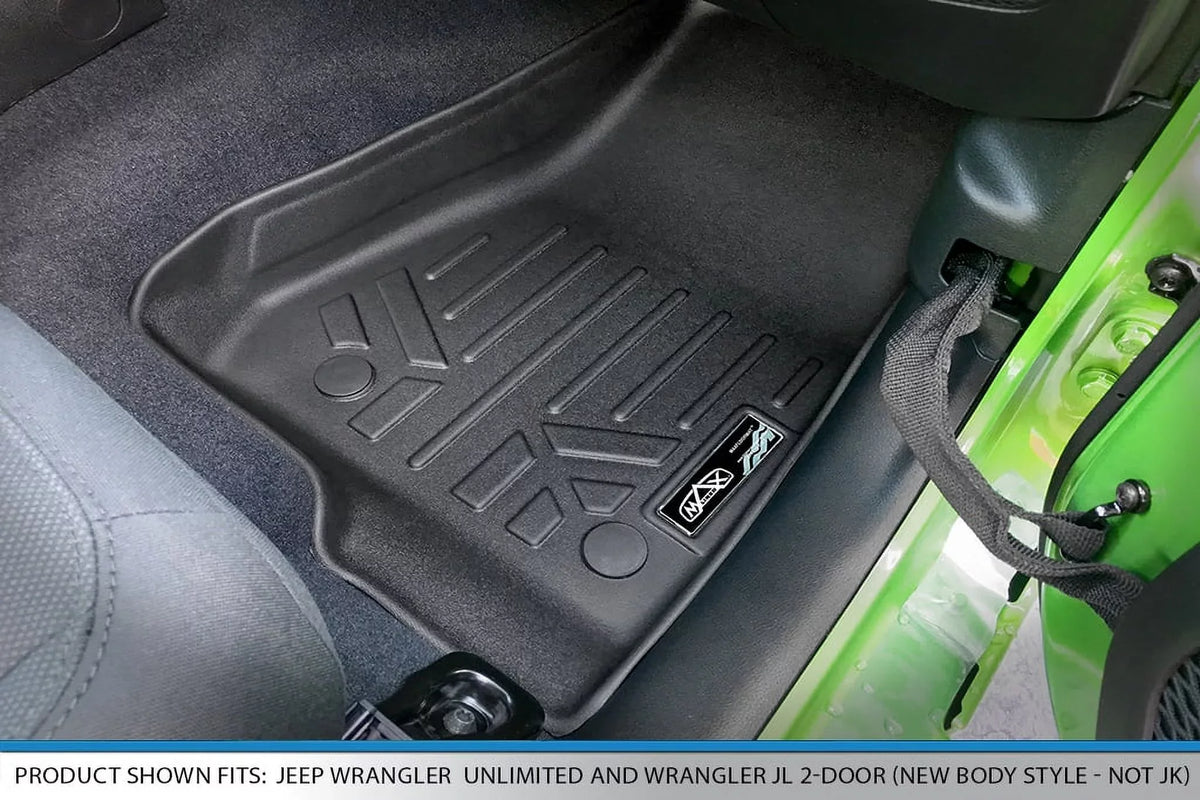 2 with Set Storage Liner Black Custom SA0316-B0459 Underseat Rear Mats Fit Gladiator, Smartliner Jeep Floor 2020-2023 Row Lockable for