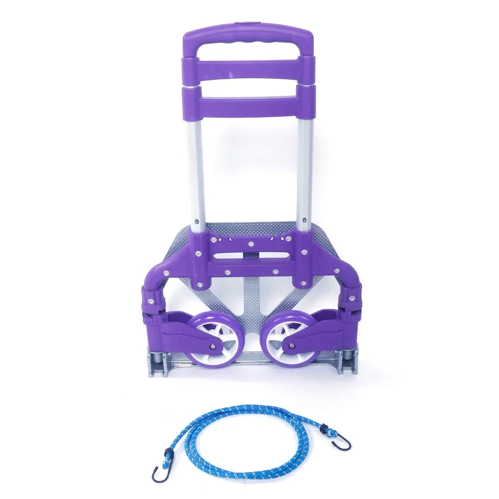 YeekTok Luggage Truck Cart Collapsible Portable Hand Purple Trolley Aluminium Push Folding
