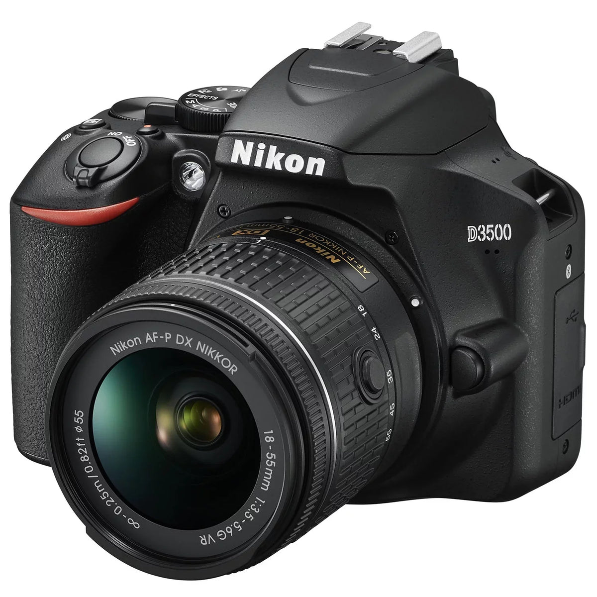 Nikon 70-300mm with ED, f/4.5-6.3G VR NIKKOR AF-P 18-55mm NIKKOR Black DX-Format DSLR D3500 Two & f/3.5-5.6G DX AF-P Lens DX Kit